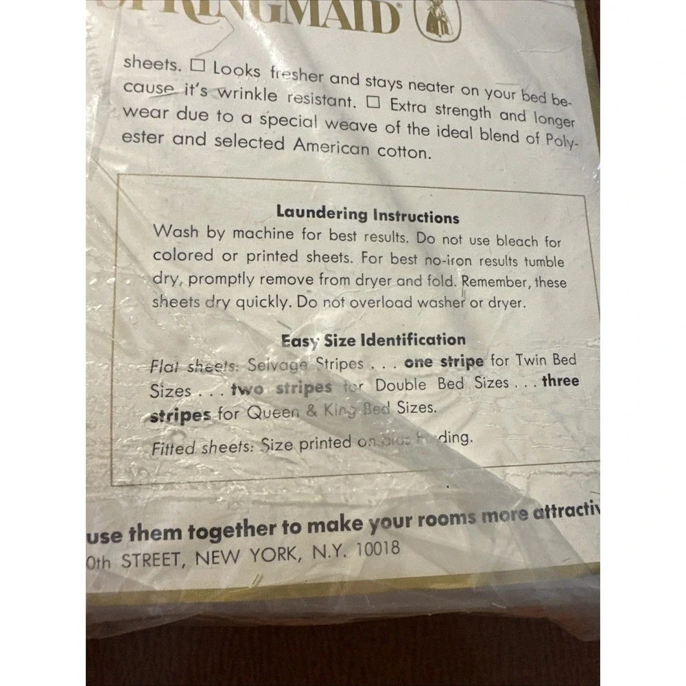 Vintage Springmaid Marvelaire Double Flat‎ Sheet Yellow Roses NIP